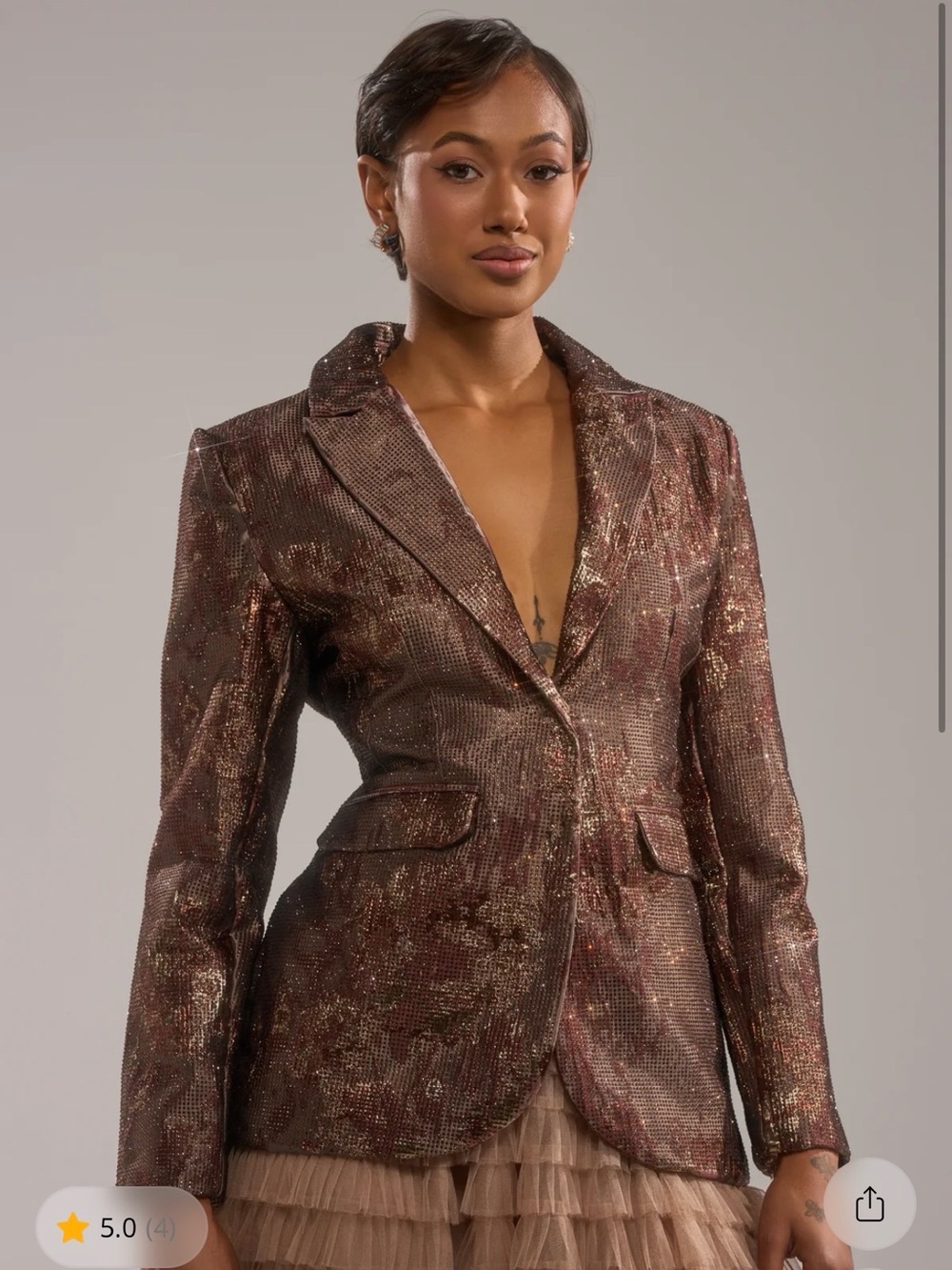 NWT $159 Celeste Embellished Bronze Jacket! Sz XXL